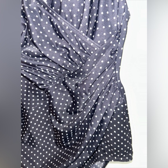 Miraclesuit Onepiece Swimsuit Black White Polkadot  Sz 12 - Picture 7 of 7